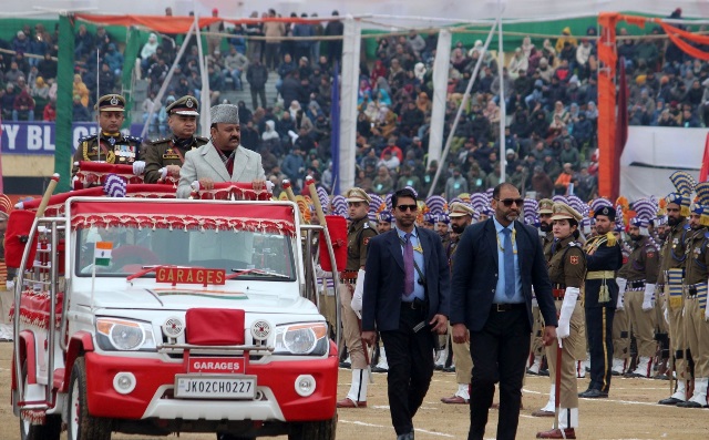 77th Republic Day celebrations:Dy Chief Minister unfurls National Flag at Bakshi Stadium